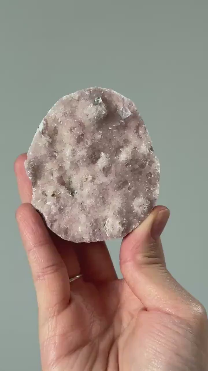 Diamond Apophyllite with Pink Chalcedony & Stilbite | Pune, India Crystal for Clarity and Calm | Sparkling Mineral Display or Gift