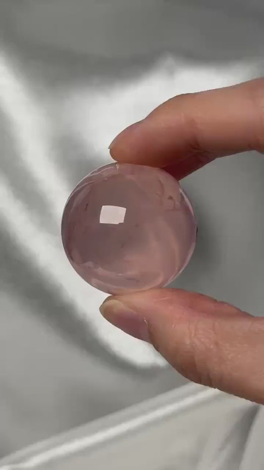 Old Stock Mozambique Rose Quartz Sphere – Natural Crystal Orb for Love Energy, Meditation, Home Decor, or Collection Piece