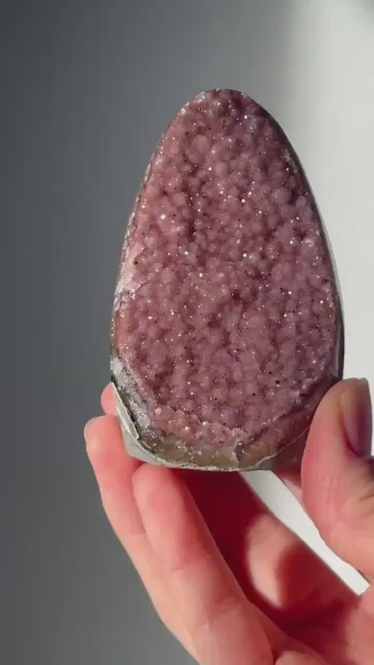 Cute Pink Amethyst Cutbase | Natural Crystal Cluster | Soft Pink Amethyst Gemstone | Polished Display Piece for Home Decor