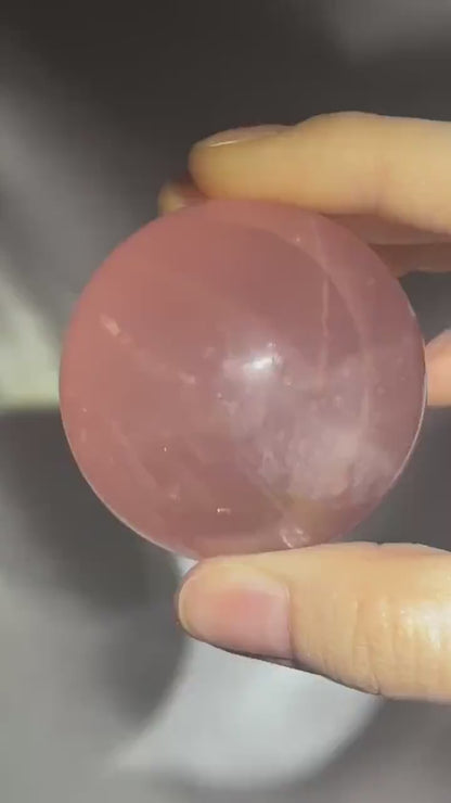 Rose Quartz Sphere – Polished Pink Crystal Orb of Love, Gentle Heart Chakra Stone, Decor, Meditation, or Gift Display