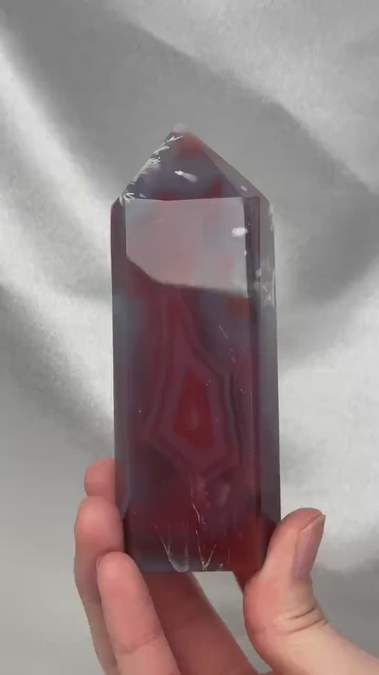 Swazi Agate Tower | Natural Banded Agate Crystal Point | Polished Standing Mineral Specimen for Collectors & Display