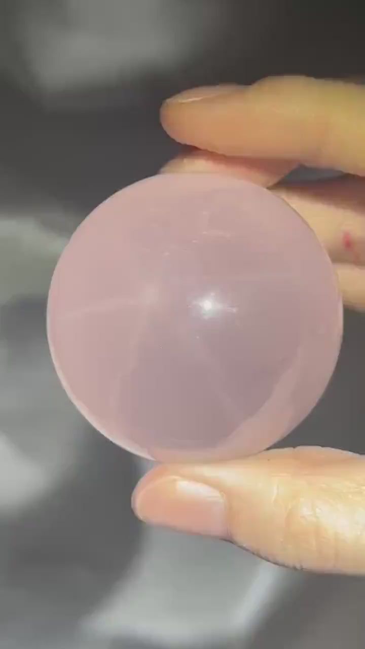 Rose Quartz Sphere – Polished Pink Crystal Orb of Love, Gentle Heart Chakra Stone, Decor, Meditation, or Gift Display
