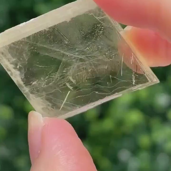 Mini Honey Calcite with Rutile Inclusions | Natural Yellow Calcite Crystal | Rutilated Mineral Specimen | Small Collector Display Stone Gift