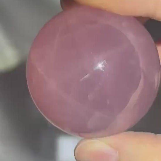 Rose Quartz Sphere – Polished Pink Crystal Orb of Love, Gentle Heart Chakra Stone, Decor, Meditation, or Gift Display