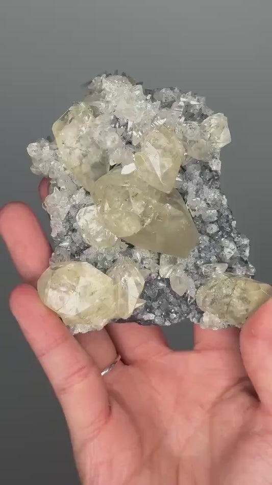 Anhui Calcite Crystal | Golden-Yellow Calcite from China for Clarity, Confidence, and Energy | Natural Mineral Display or Gift Stone