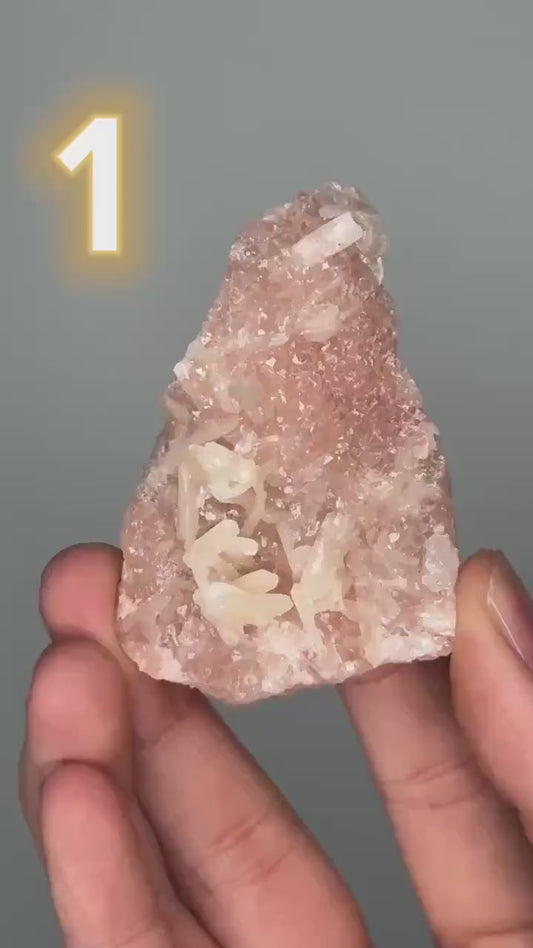 Pink Apophyllite Crust | Natural Crystal Formation | Delicate Apophyllite Growth | Unique Mineral Specimen for Display & Decor - You pick!