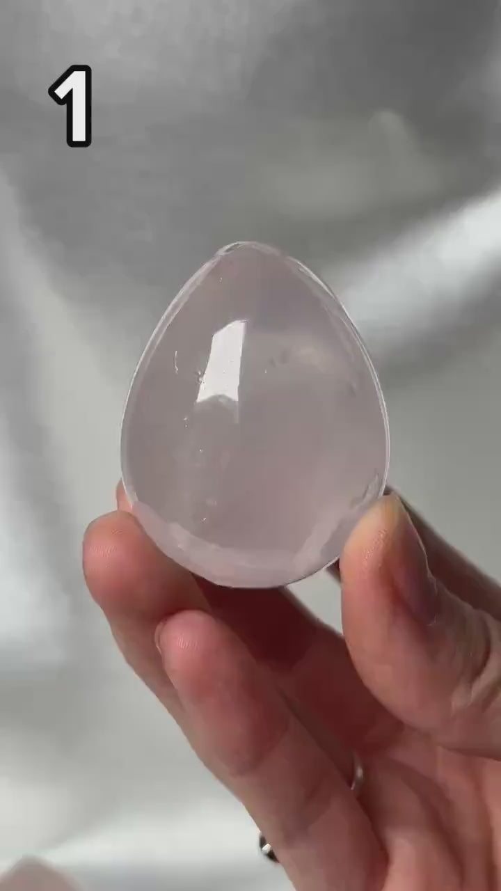 Rose Quartz Egg – You Pick! Polished Pink Crystal for Love, Heart Chakra Gemstone for Meditation, Display, or Spiritual Gift