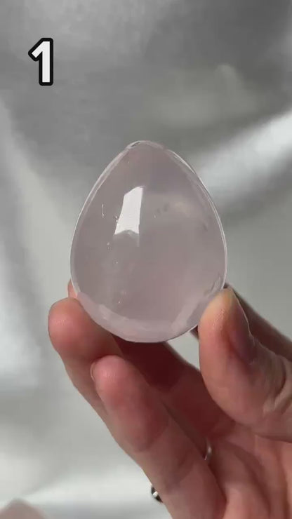 Rose Quartz Egg – You Pick! Polished Pink Crystal for Love, Heart Chakra Gemstone for Meditation, Display, or Spiritual Gift