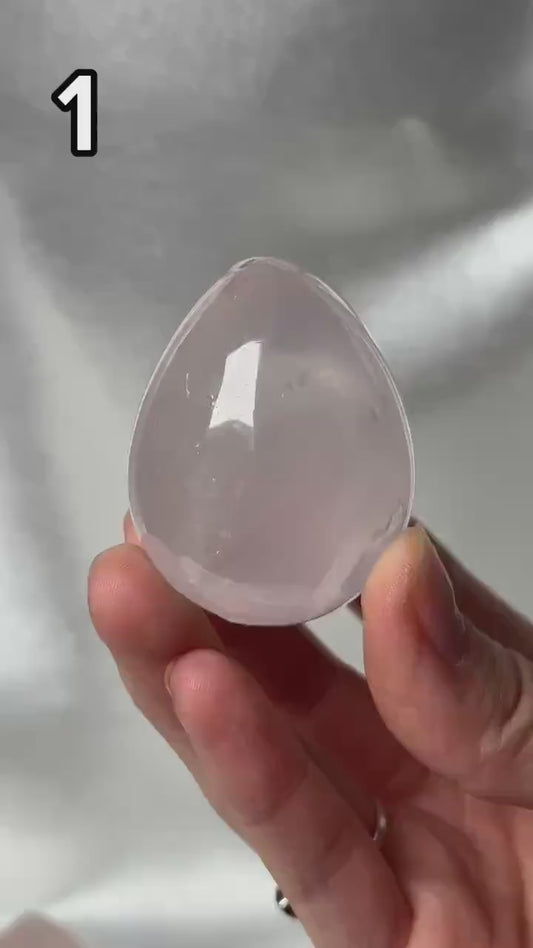 Rose Quartz Egg – You Pick! Polished Pink Crystal for Love, Heart Chakra Gemstone for Meditation, Display, or Spiritual Gift
