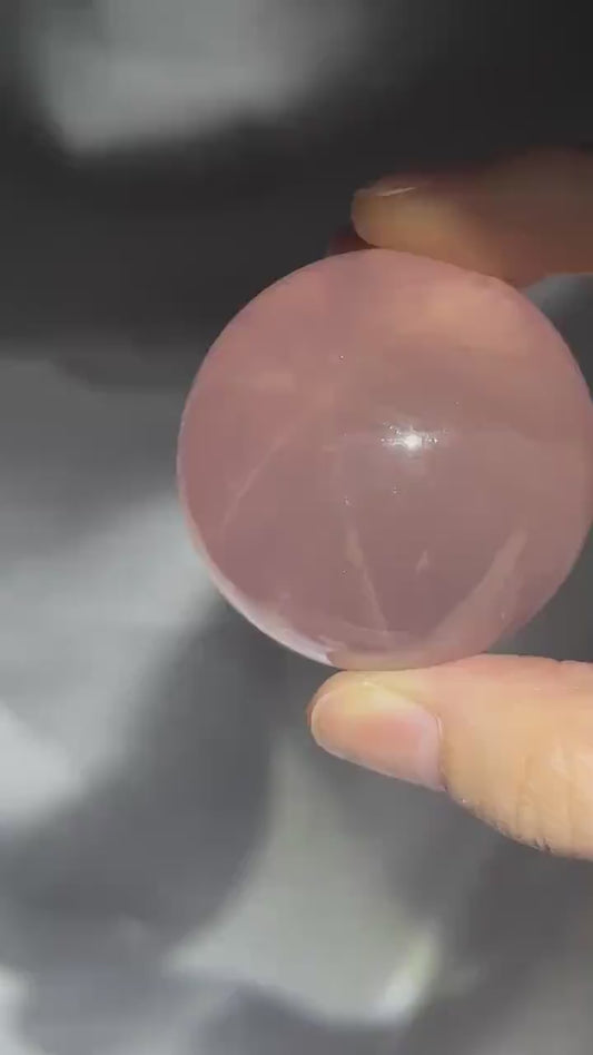 Rose Quartz Sphere – Polished Pink Crystal Orb of Love, Gentle Heart Chakra Stone, Decor, Meditation, or Gift Display