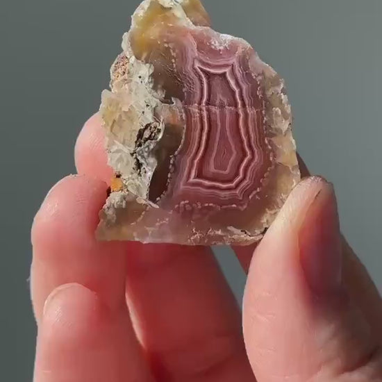 Mini Laguna Agate Crystal Slice | Banded Agate for Grounding, Protection, and Focus | Polished Stone for Energy, Display, or Gift