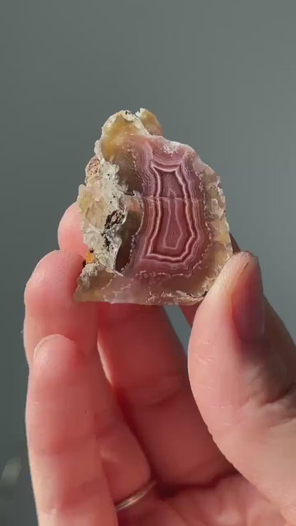 Mini Laguna Agate Crystal Slice | Banded Agate for Grounding, Protection, and Focus | Polished Stone for Energy, Display, or Gift