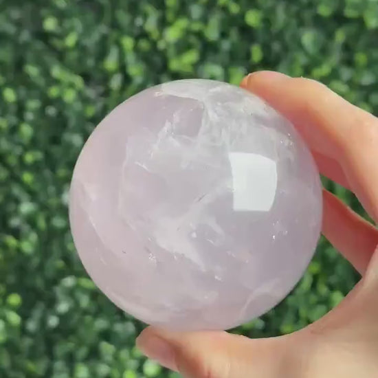 Periwinkle Rose Quartz Sphere | Natural Lavender Blue Pink Quartz Crystal Ball | Pastel Gemstone Decor, Collector Piece & Gift Idea