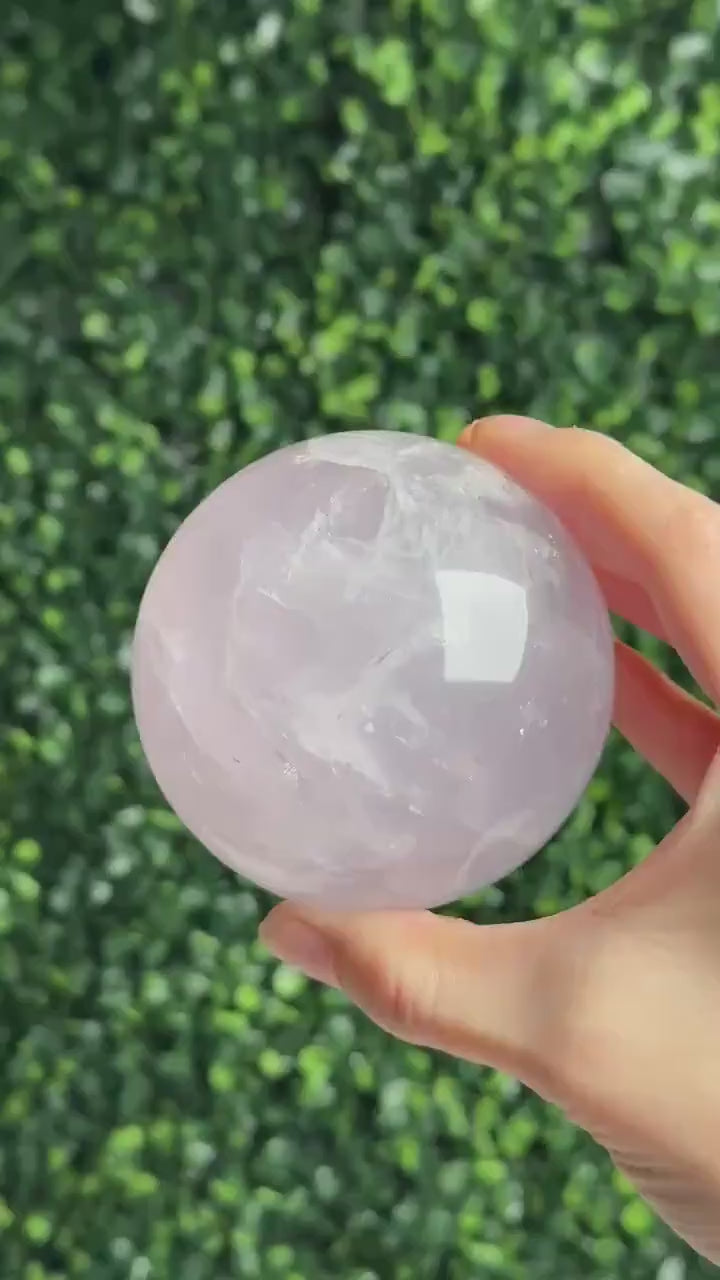 Periwinkle Rose Quartz Sphere | Natural Lavender Blue Pink Quartz Crystal Ball | Pastel Gemstone Decor, Collector Piece & Gift Idea