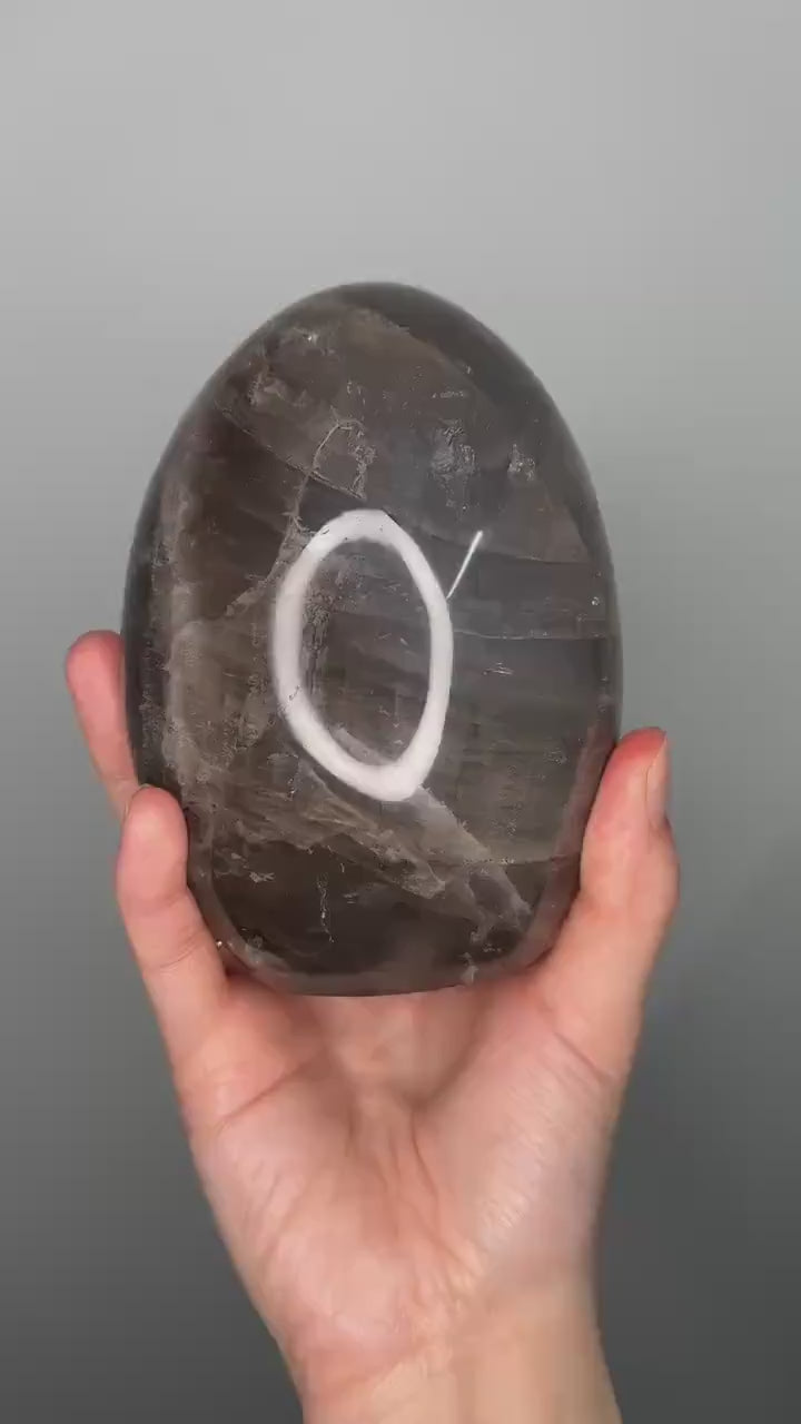 Blue-Black Rose Quartz Freeform | Unique Dark Hue Crystal for Calm & Heart Energy | Polished Display Stone with Subtle Glow