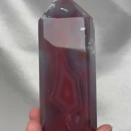 Swazi Agate Tower | Natural Banded Agate Crystal Point | Polished Standing Mineral Specimen for Collectors & Display