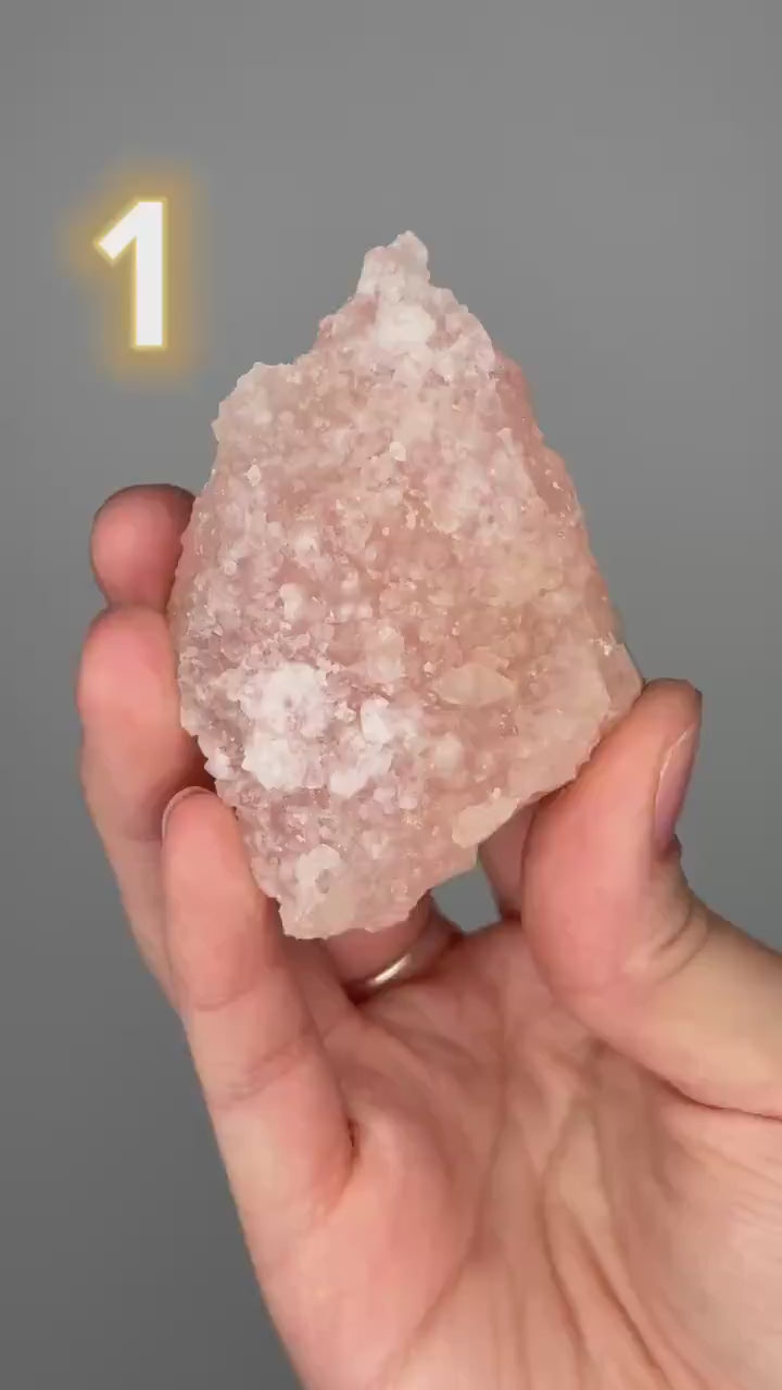 Pink Apophyllite Crust | Natural Crystal Formation | Delicate Apophyllite Growth | Unique Mineral Specimen for Display & Decor - You Pick!