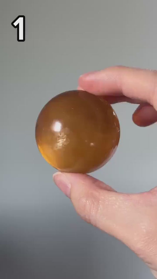 Honey Calcite Sphere - YOU PICK! - Crystal Healing Ball, Solar Plexus Chakra Stone, Yellow Gemstone Decor, Energy Focus Meditation Tool